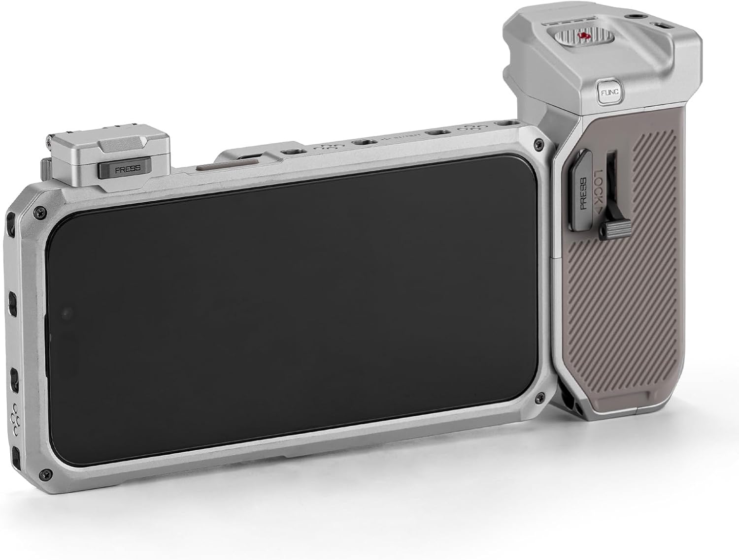 Tilta Khronos Advanced Kit Compatible with iPhone 15 Pro - Titanium White | Phone Case, Cooling Fan, ND Filter, PD Focus Handle