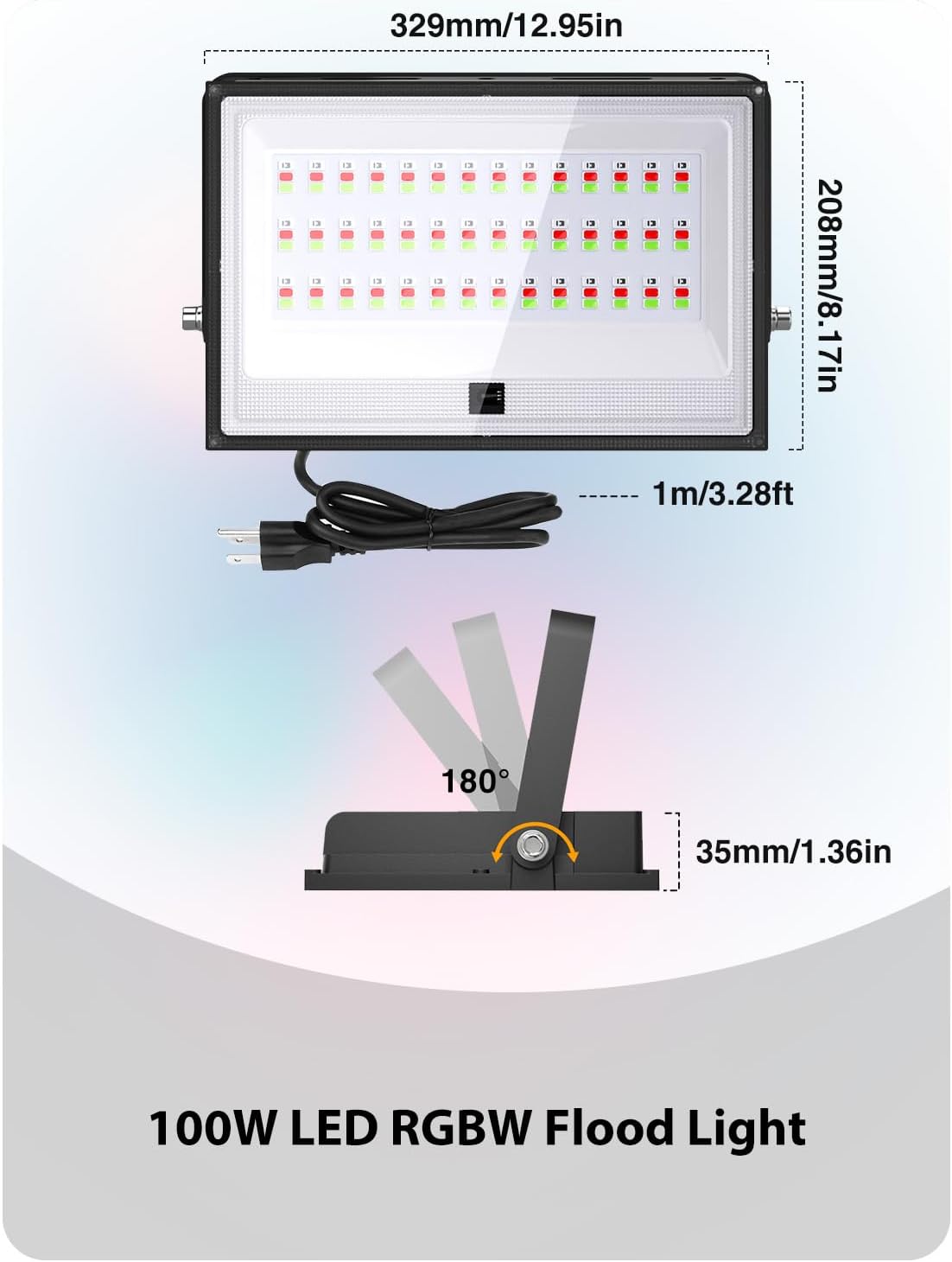 Onforu 6 Pack RGBW LED Flood Light 800W Equivalent, 100W Color Changing Floodlight with 44 Keys Remote, 2700K Warm White IP66 Waterproof Spot Lights Outdoor, Uplights for Stage, Party