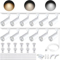 GU10 Track Lighting Fixtures, White Plug in 3CCT Complete Kit with 4 * 3.28FT H Track Rails and 12 Track Light Heads, 120V Brightness Dimmable Ceiling Spotlight Fixture for Accent Lighting