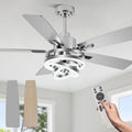 52' Modern Ceilling Fan with Light Chandelier Fan Dimmable Led Fandelier Ceiling Fan with Light for Bedroom, Living Room
