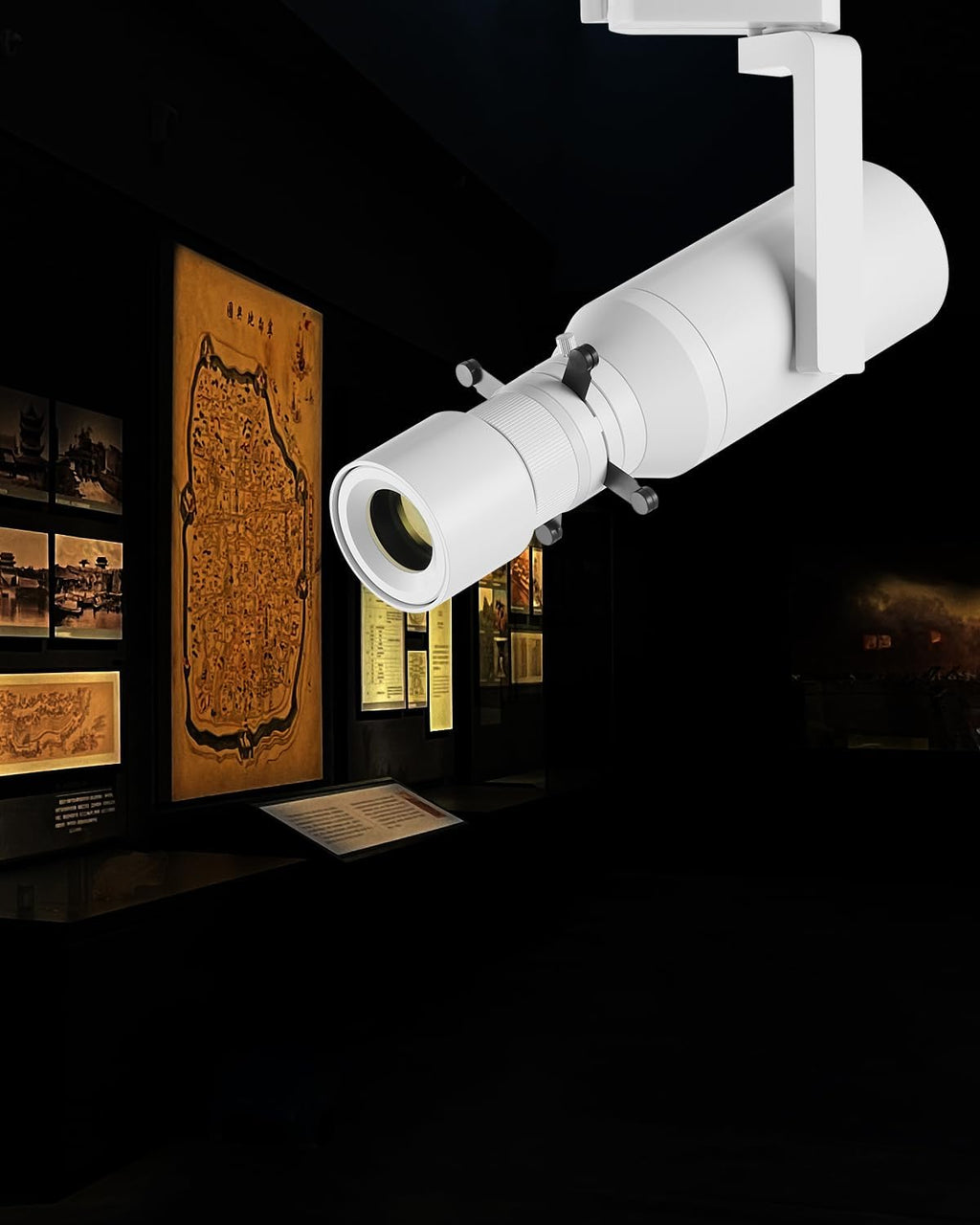 LED Lighting Heads, Spot Light Indoor, 18W Shapeable Light, 2-Wire Track Dimming Zoom Light, Adjustable Aperture Shape for Museum Art Gallery Exhibition Art
