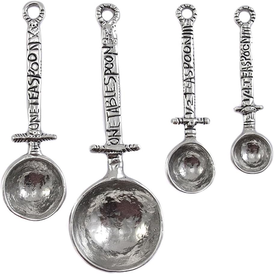 Crosby and Taylor Celtic Pewter Measuring Spoons with Display Post