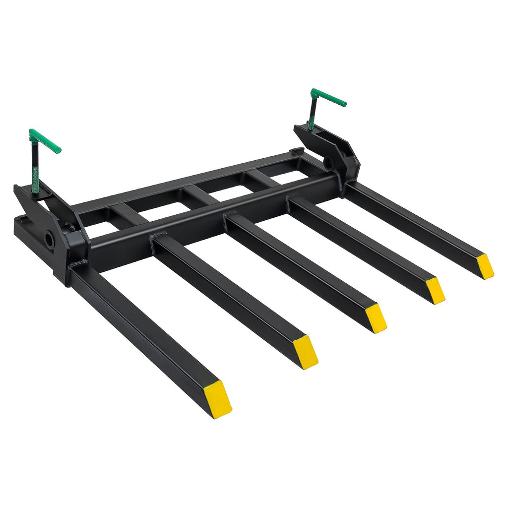 Clamp on Debris Forks Fits 48'' Bucket, 2500 lbs Heavy Duty Quick Attach Pallet Forks for Tractor Loader Skid Steer