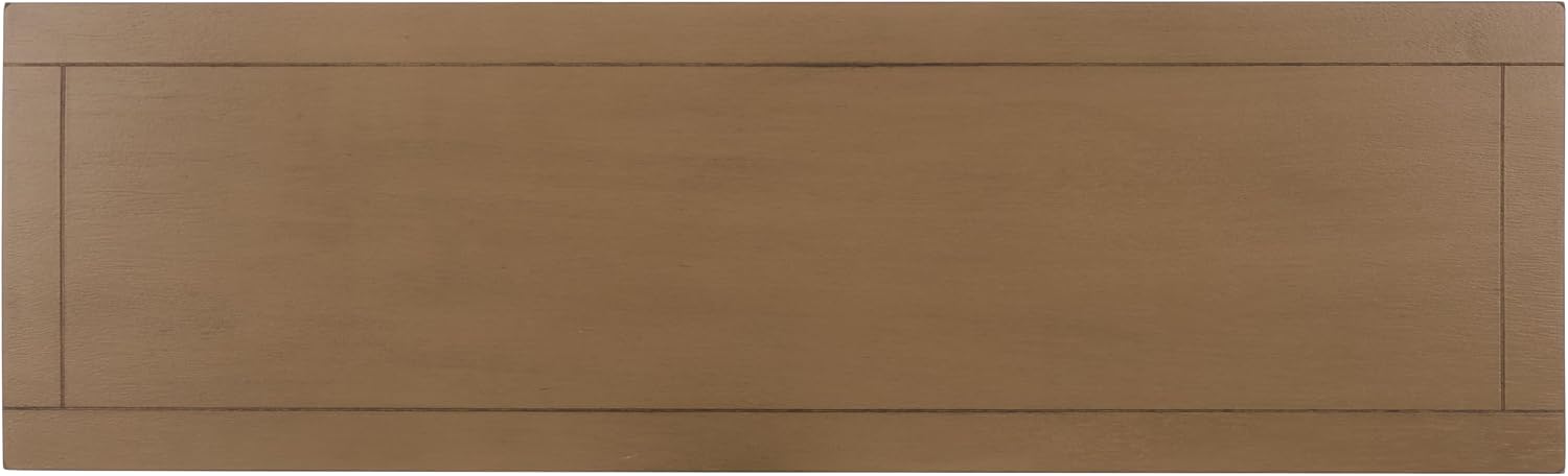 SAFAVIEH Home Collection - Christa Entryway Console Table, Desert Brown Solid Wood 3-Drawer Storage Sofa Table with Rattan Baskets (AMH5737L)