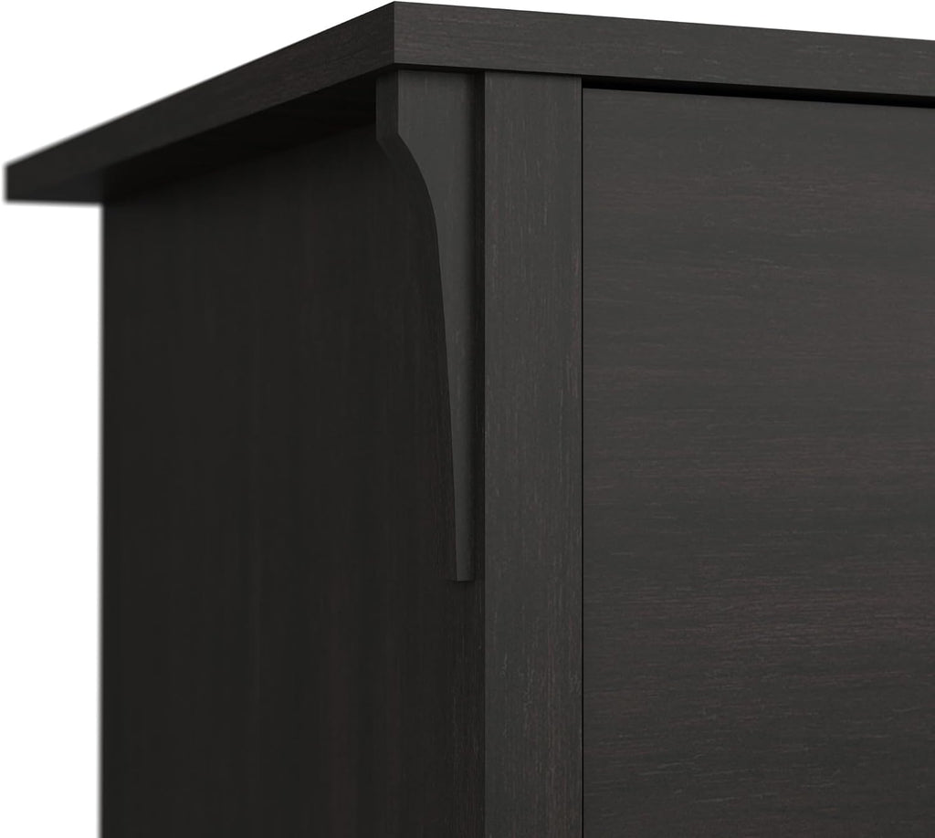 Bush Home Salinas Computer Desk with Hutch | Study Table with Drawers, Cabinets & Pullout Keyboard/Laptop Tray | Modern Home Office Desk in Vintage Black | Work Desk with Storage