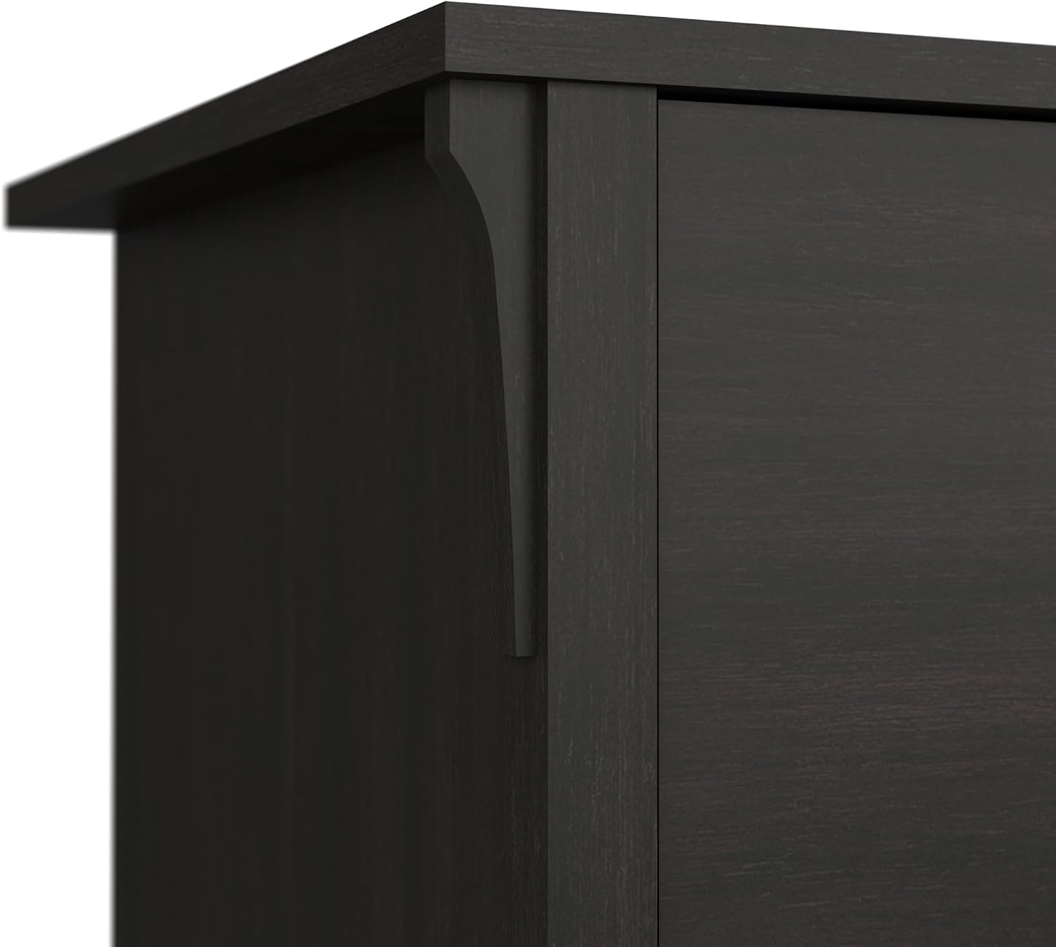 Bush Home Salinas Computer Desk with Hutch | Study Table with Drawers, Cabinets & Pullout Keyboard/Laptop Tray | Modern Home Office Desk in Vintage Black | Work Desk with Storage