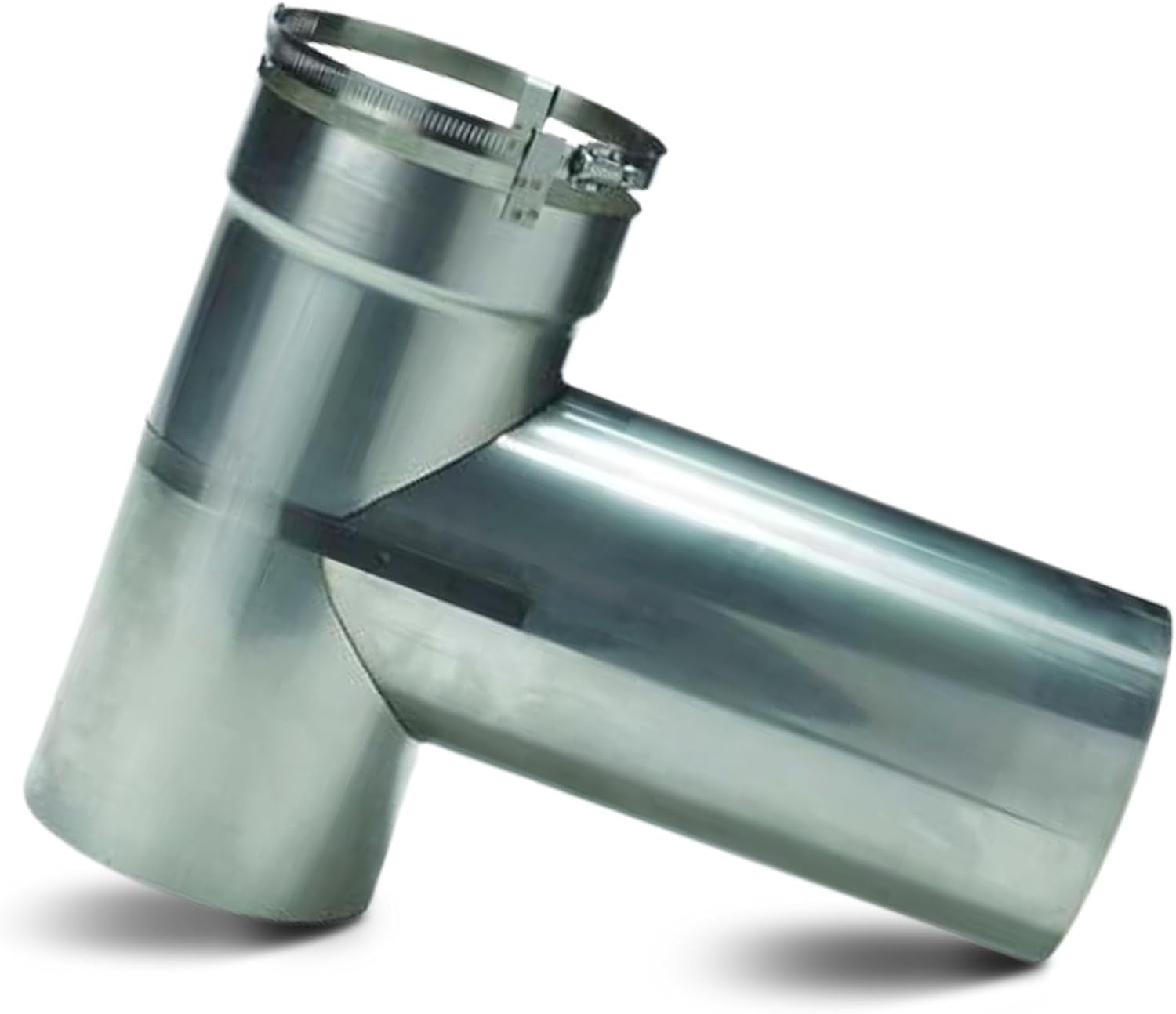Fireside Chimney Supply 2-Part Flex Tee | 316 Stainless Steel Chimney Tee | All-Fuel Vent Connector | Quick-Connect Flex Tee | Heavy-Duty 6 Inch