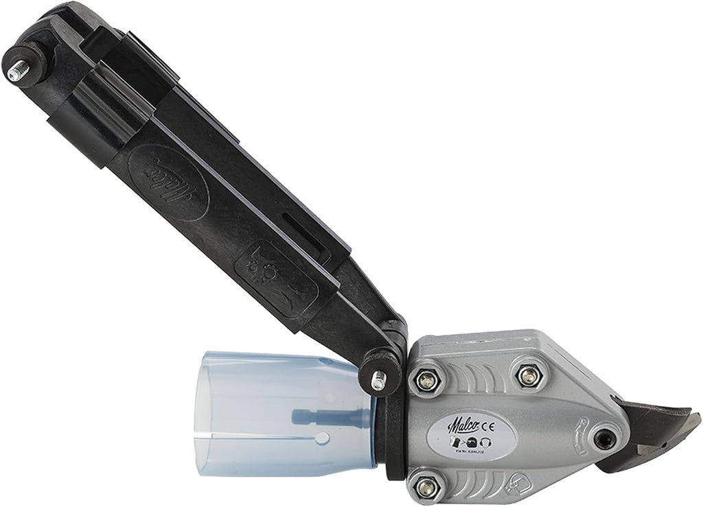 Malco TSHD TurboShear Heavy-Duty Drill Attachment – 18-Gauge Galvanized Steel | 360° Rotating Head | Telescoping Clamp Fits All Drills | Cuts Corrugated Panels, Spiral Duct & Ribs | Made in USA
