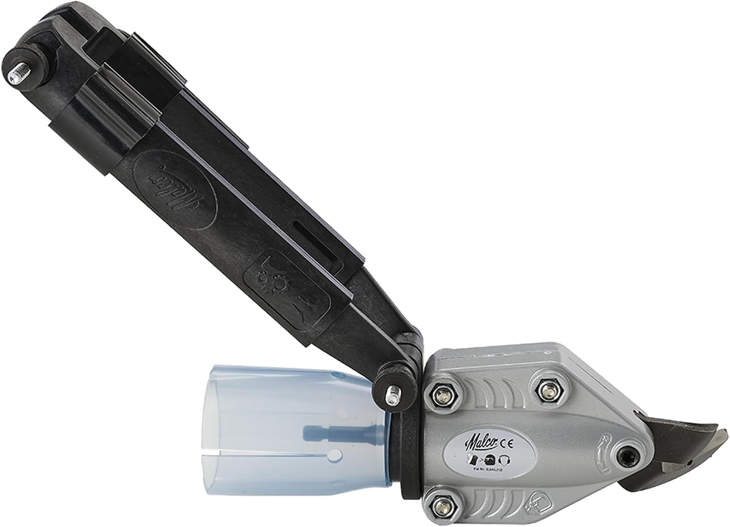 Malco TSHD TurboShear Heavy-Duty Drill Attachment – 18-Gauge Galvanized Steel | 360° Rotating Head | Telescoping Clamp Fits All Drills | Cuts Corrugated Panels, Spiral Duct & Ribs | Made in USA