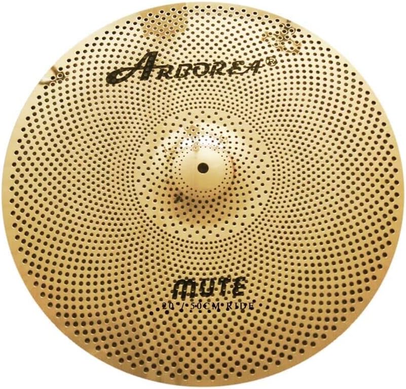 Arborea Mute Low Volume Cymbal Pack Bright Golden Cymbal set 14'hi-hat+16'crash+18'crash+20'ride 5Pcs Drummer Practice Cymbal
