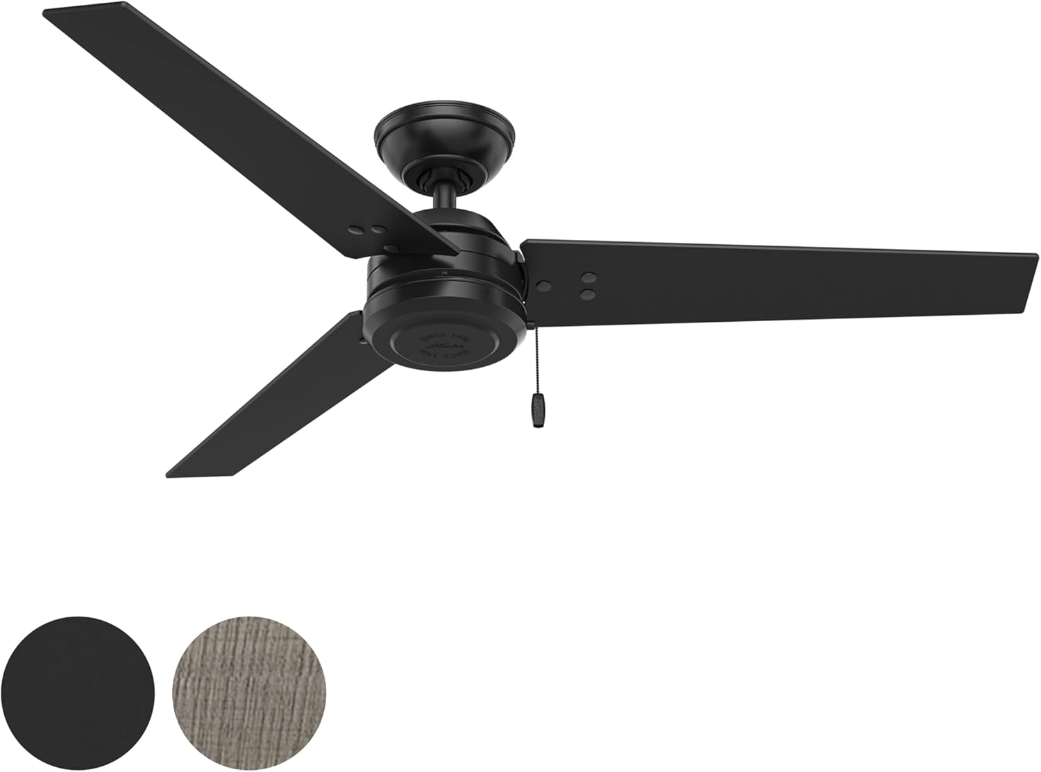 Hunter 52 in. Outdoor Industrial Ceiling fan in Matte Black, 3-Blade (Renewed)