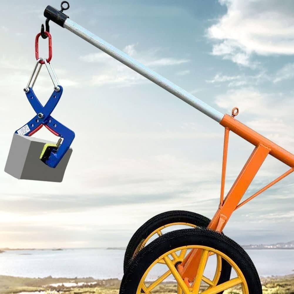 Adjustable Stone Clamps for Lifting & Transporting, 6' Vertical Plate Marble Clamp, Heavy-Duty Jaw Opening, Ideal for Roadside Stone Handling