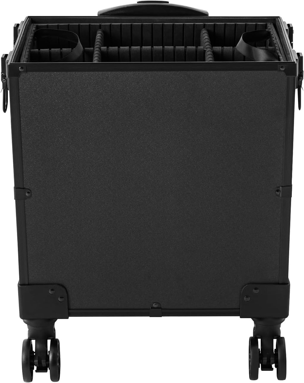 Makeup Train Case, Portable Rolling Trolley Case Makeup Organizer With Lock & Mirror, 5 Tier Large Capacity Makeup Case Organizer With Storage Compartment & 4 LED lights For Make-Up Artists