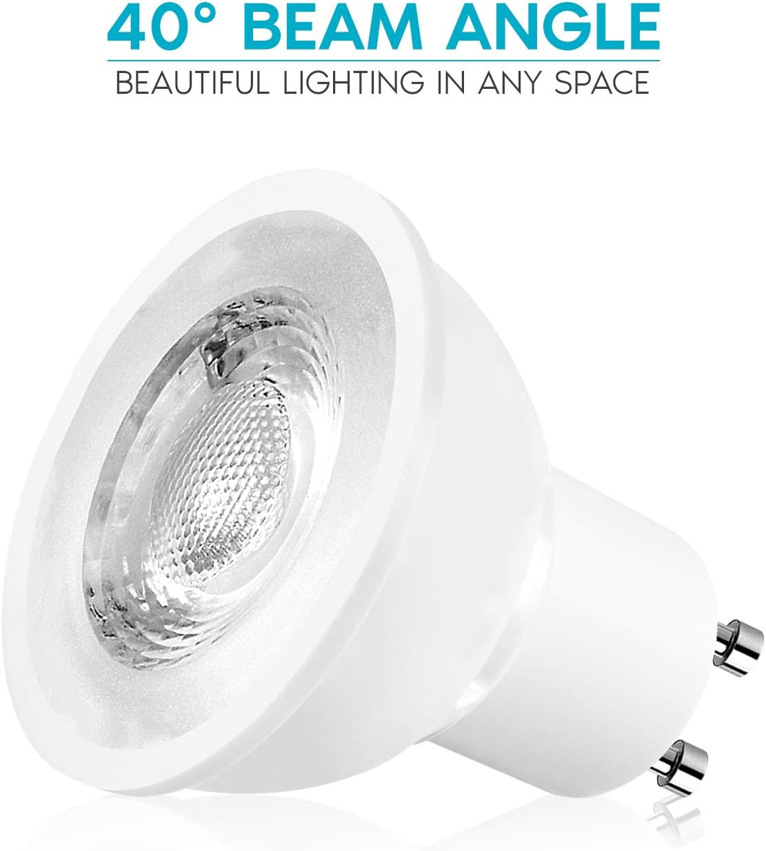 LUXRITE MR16 GU10 LED Bulbs Dimmable, 50W Halogen Equivalent, 4000K Cool White, 500 Lumens, 120V Spotlight LED Bulb GU10, Enclosed Fixture Rated, Perfect for Landscape or Home Lighting (24 Pack)