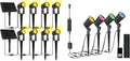 ZYAN Solar Spotlights, Black Cord (8 Pack, Warm White) Plug in Spotlights, 4 Pack, RGBW Color