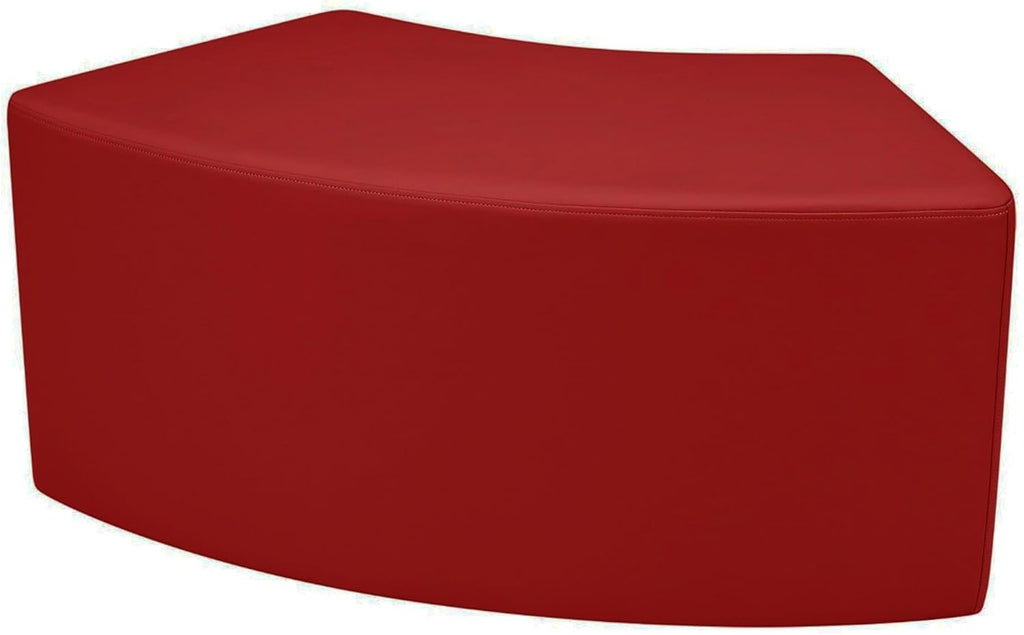 FDP Pro Series S-Curve Accent Ottoman (18' Height) Hand Upholstered Commercial Furniture for Hotel Lobby, Office, Restaurant, Home and More Collaborative and Configurable Seating - Crimson