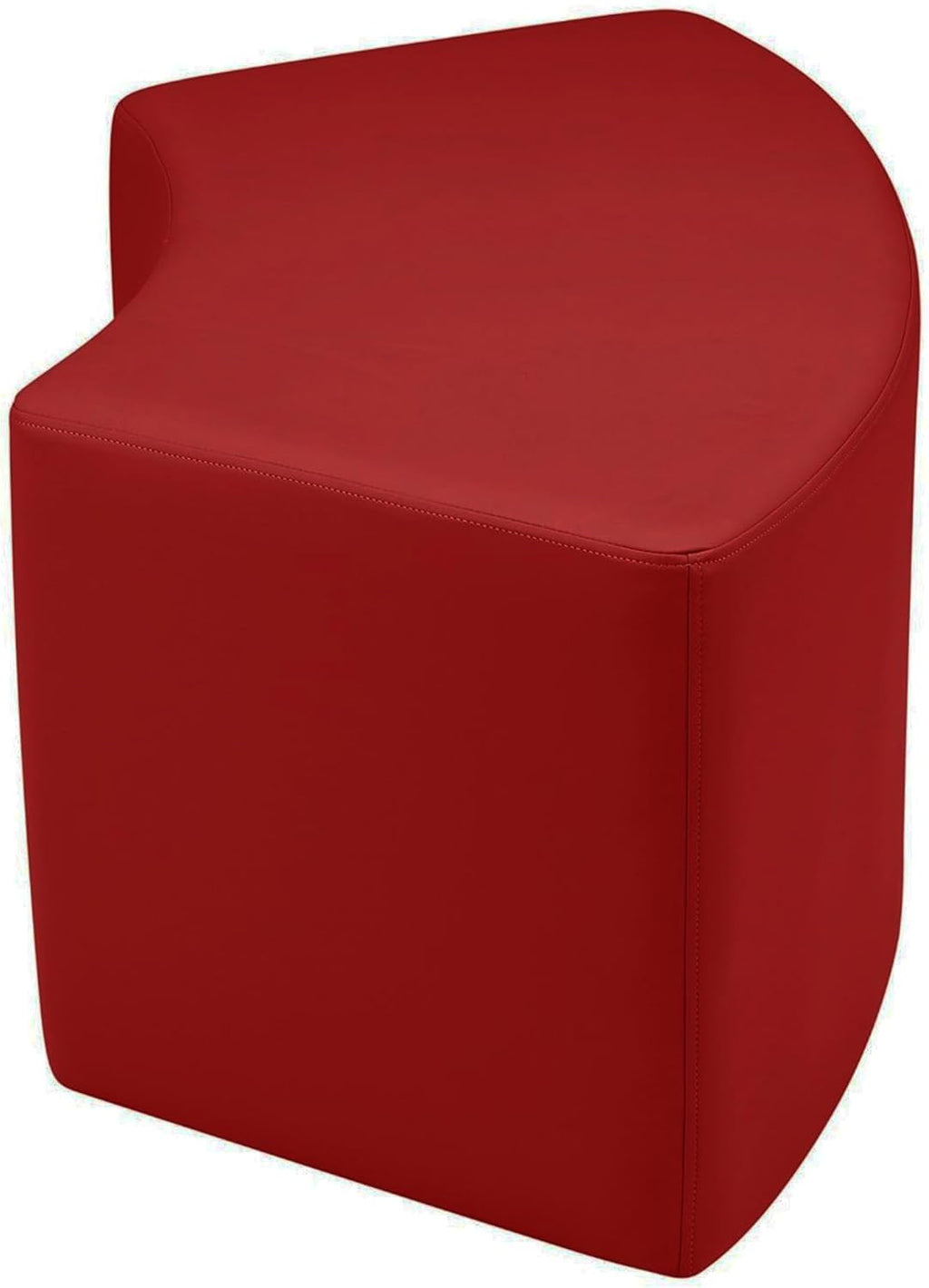 FDP Pro Series S-Curve Accent Ottoman (18' Height) Hand Upholstered Commercial Furniture for Hotel Lobby, Office, Restaurant, Home and More Collaborative and Configurable Seating - Crimson