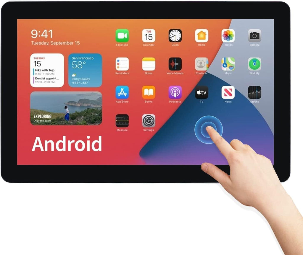 17.3 inch Android 11 Touchscreen Monitor Tablet, 16:9 FHD 1080P, WiFi & BT, Built-in Speakers,RK3568 4GB RAM & 32GB ROM, Smart Board for Classroom, Meeting & Game