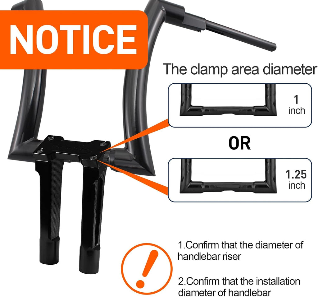 Aluminum CNC straight-type universal handle lift frame, suitable for Harley, Dyna Softail Sportster low rider models, Fat Street Bob FLSL FXBB FXBR FXLRST models (8 inch)