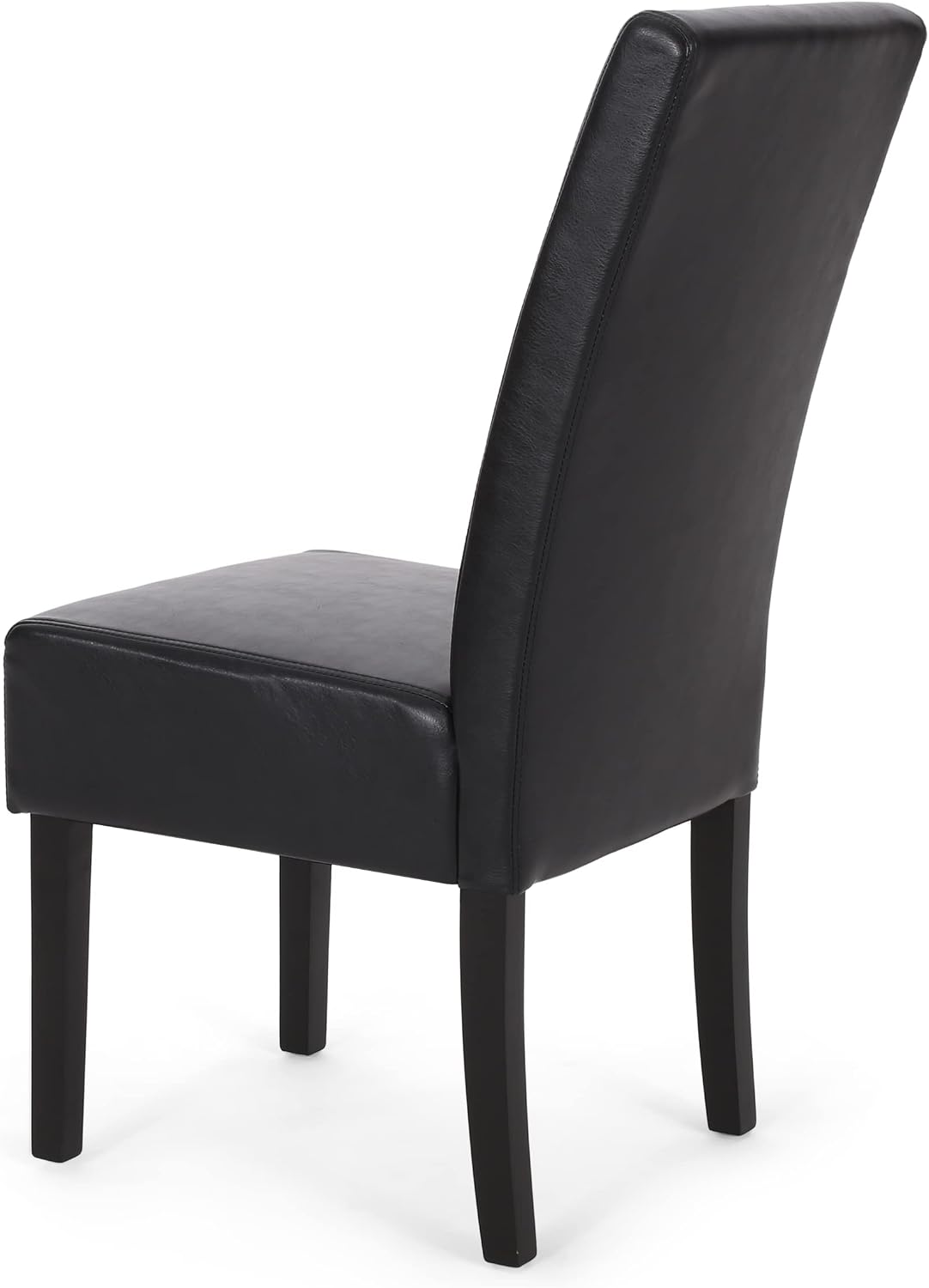 Christopher Knight Home Pollards Upholstered Dining Chairs - Faux Leather - Midnight Black/Espresso (Set of 2)