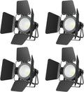 BETOPPER Stage Spotlights with/Barn Door, 200W COB Stage Lights, Warm & Cold White LED DMX Lights, Master-Slave Spot Light Strobe Lighting, Fresnel Light for Church Wedding Theater Photo Studio(4)