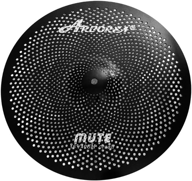 Arborea Low Volume Cymbal Pack 8pcs Black Quiet Practice Cymbals for Drums Set 10'/12'Splash/14'Hihats/16'Crash/18'Crash/20'Ride/18'China Silent Cymbal with Cymbal Bag