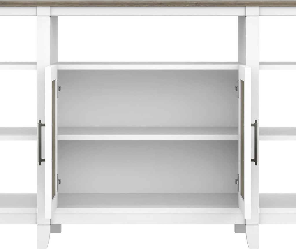 Bush Home Key West Farmhouse TV Stand for 65 Inch TV, Tall Entertainment Center with Storage