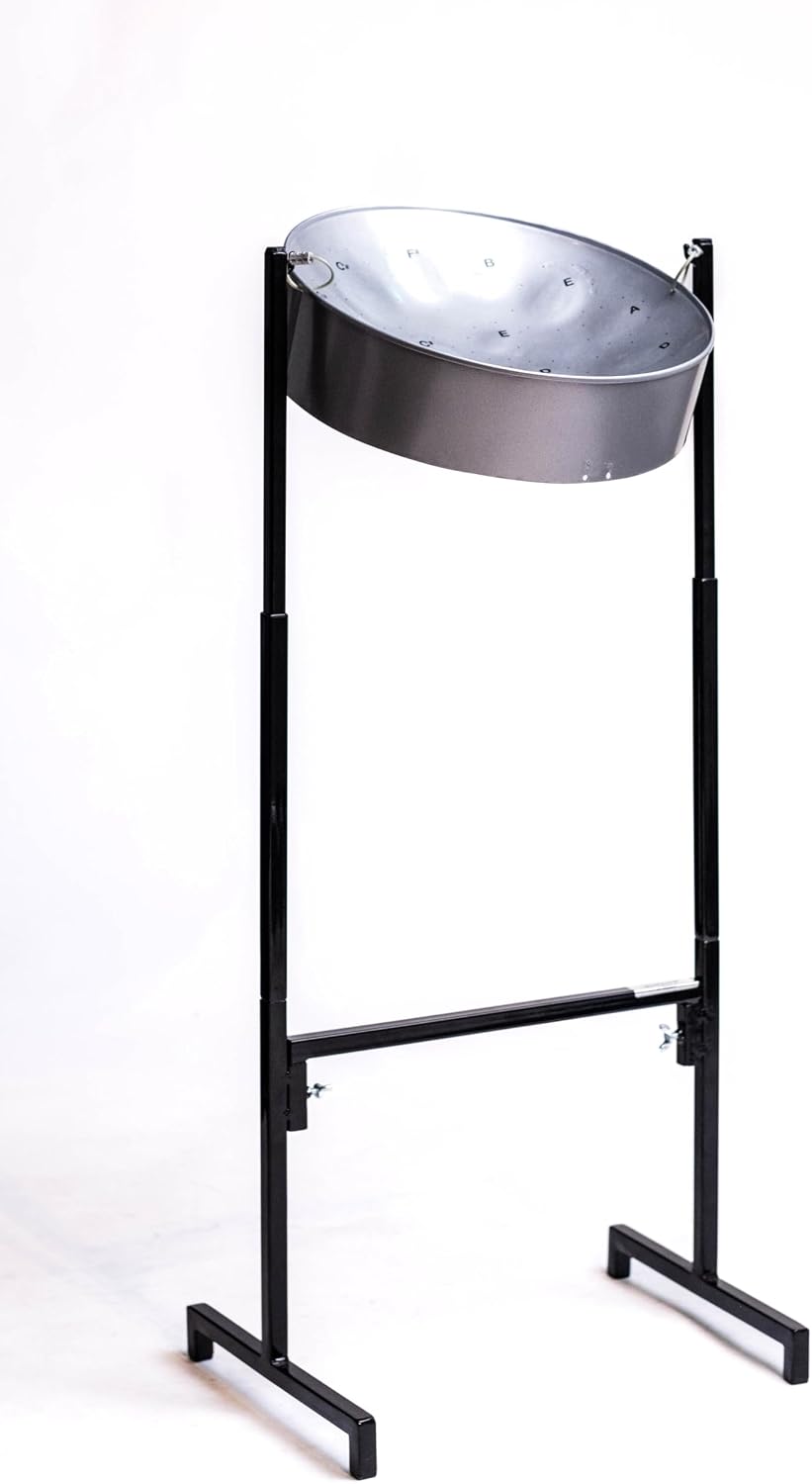 Panland Mini Tenor Steelpan (Steel Drum) Authenthic Intermediate Step to Full Tenor Pan (17 Notes - Chromatic Scale (C5–E6) - SILVER