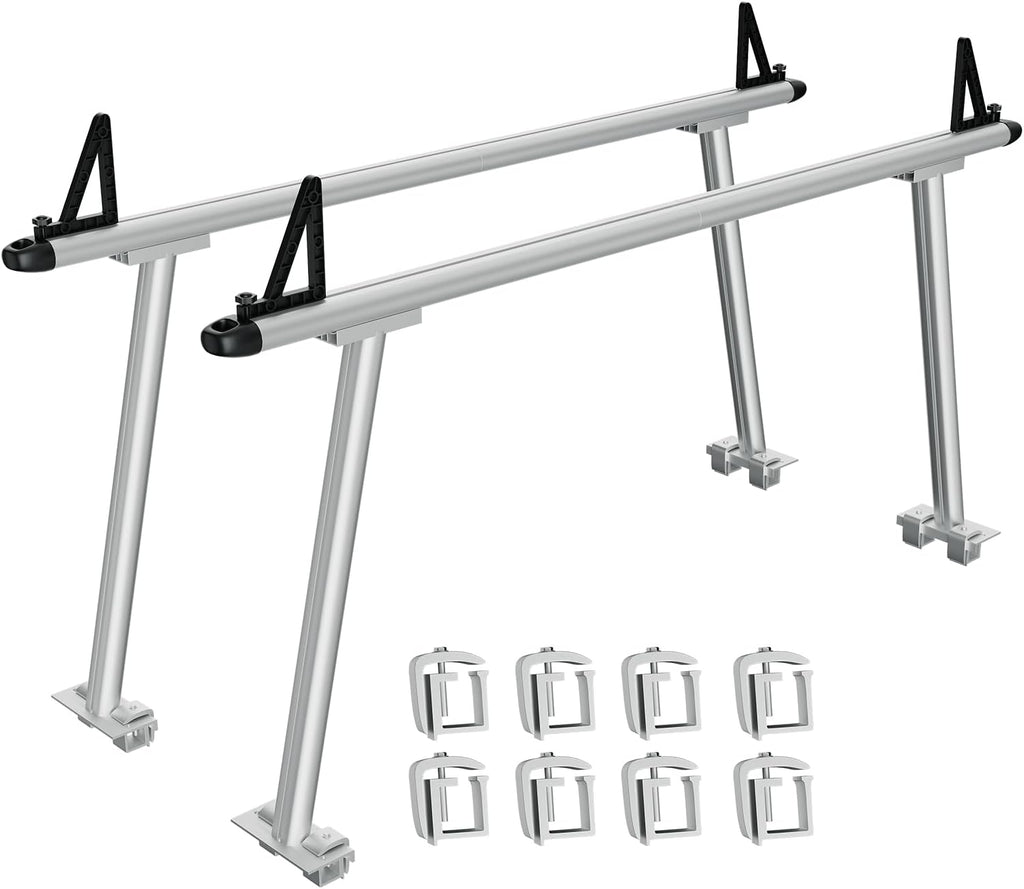 GarveeTech Truck Rack, 71' Aluminum Ladder Rack for Trucks, 800 lbs Capacity with Non-Drilling C-Clamps, Heavy Duty Pickup Truck Racks Two-Bar Set for Kayak, Surfboard, Lumber, Ladder