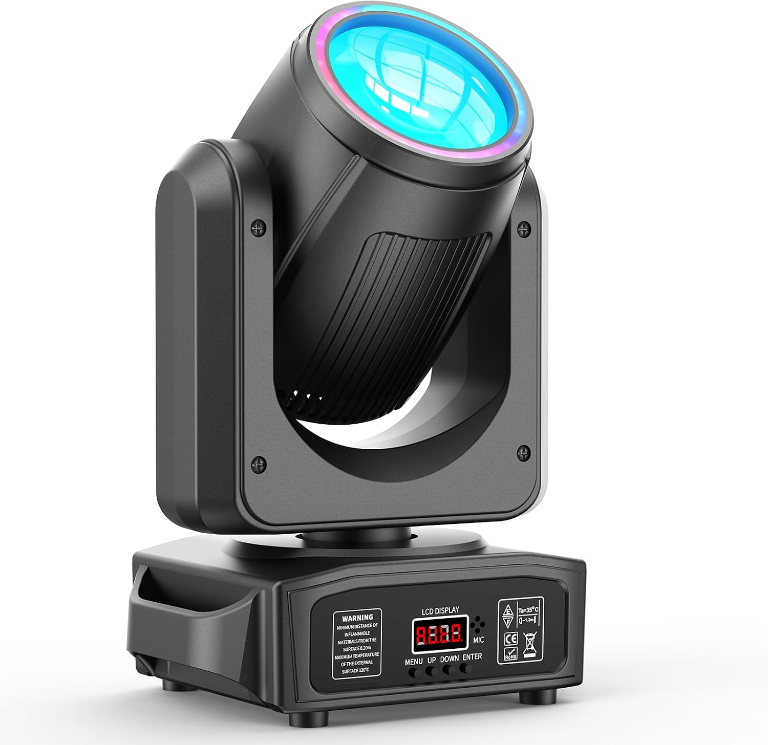 150W Moving Head Lights Beam/Spotlight/Strobe/Wash Stage Lighting 8 Gobos 8 Colors 18-Facet Prisms DMX512 Sound Activated for DJ Wedding Party Live Show Disco Events