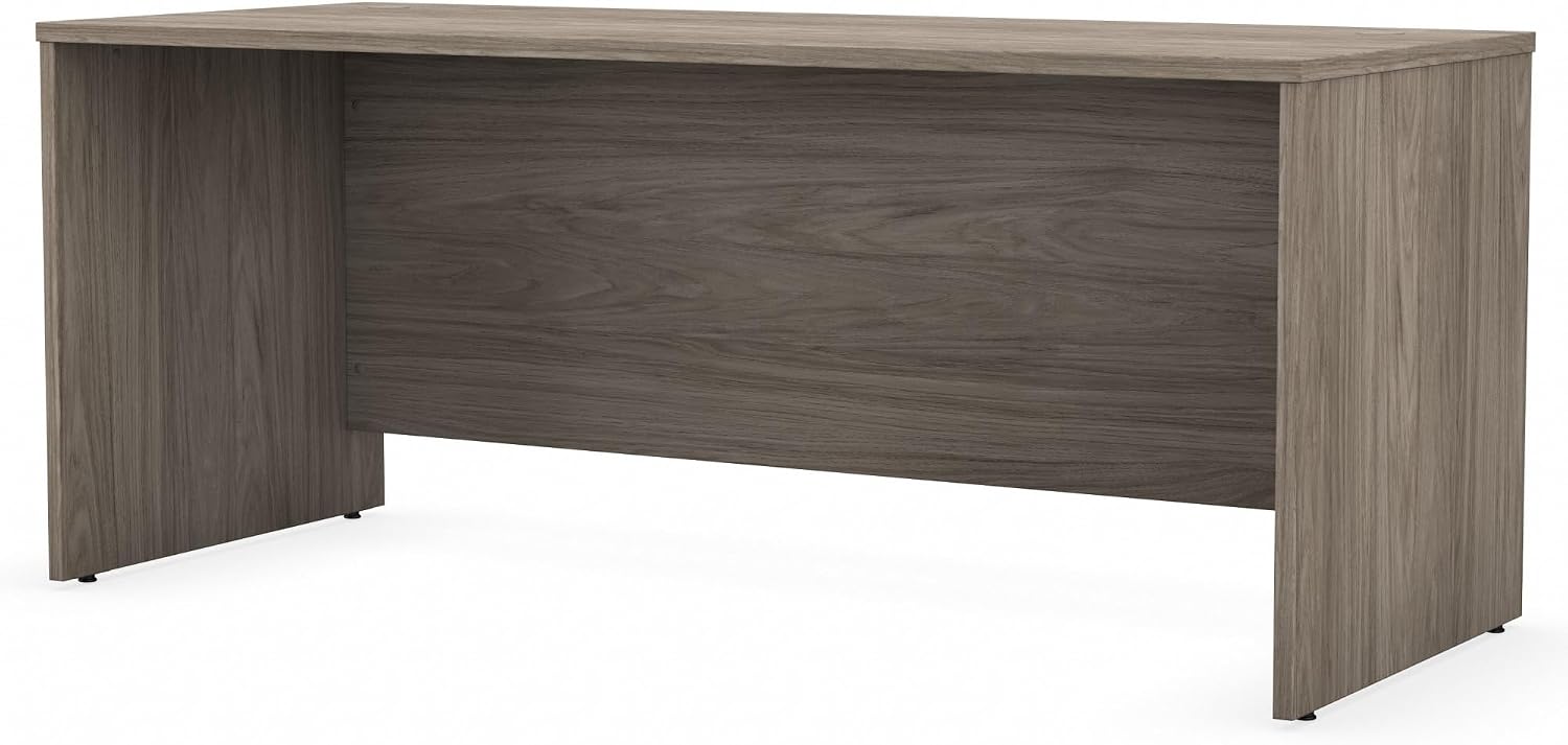 Bush Business Furniture Studio C 72W Computer Desk with Wire Management and Modesty Panel in Modern Hickory, Professional Table for Home Office and Corporate Office