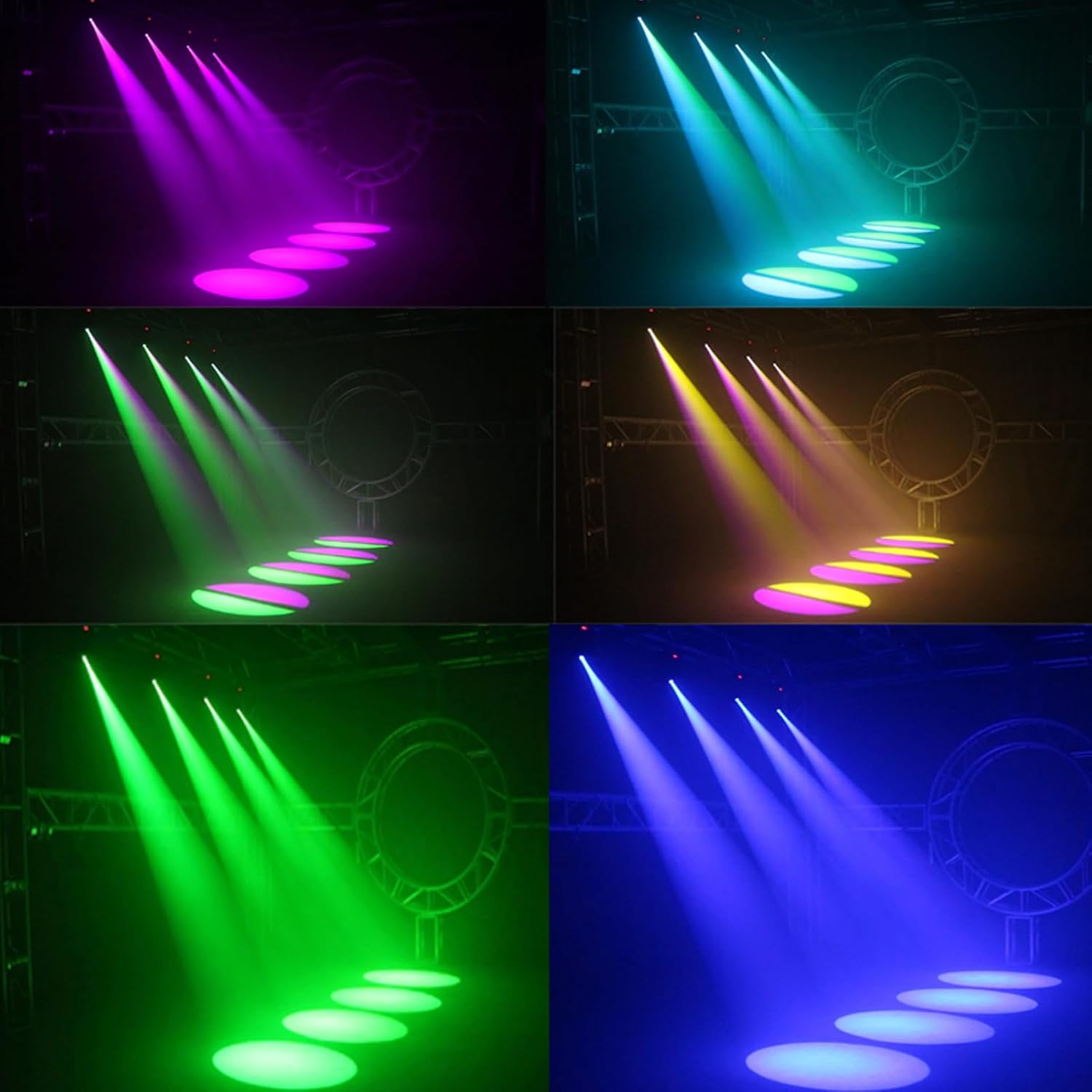 SHEHDS Moving Head Light LED 80W Spotlights with 8 Colors 8 Gobos DJ Lights 3-Facet Rotatable Prism Electronic Focus Sound Activated DMX Control Stage Light for Holiday Disco Club Party Wedding