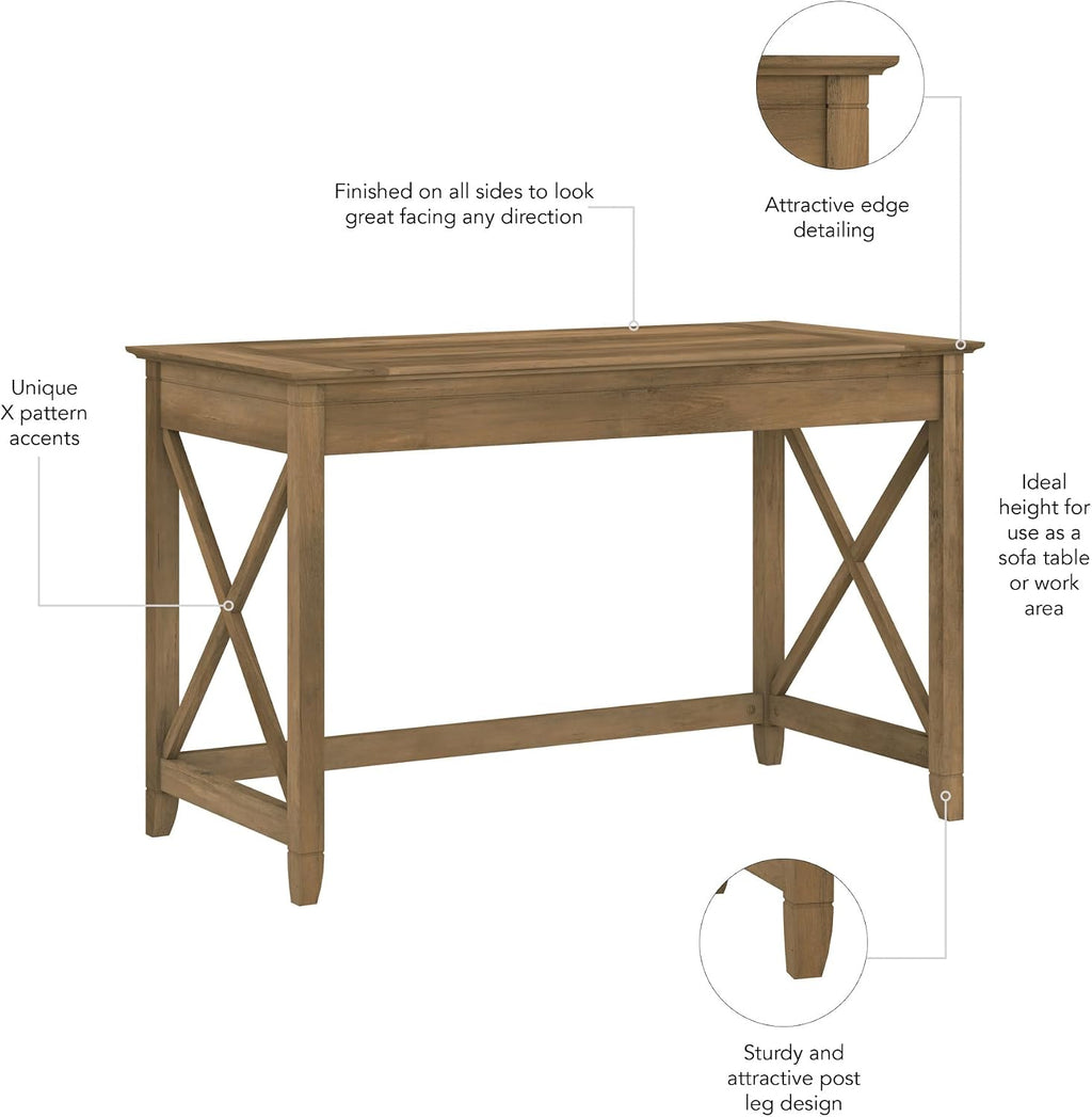 Bush Home Key West 48W Writing Desk in Reclaimed Pine