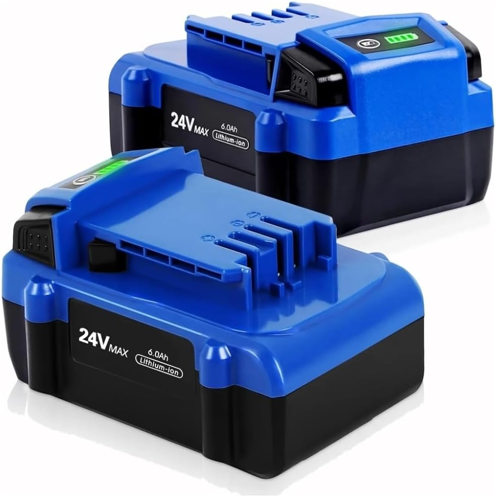 24V Li-Ion Replacement Battery Compatible with Kobalt 24-Volt Max Cordless Power Tools KB624-03 KB524-03 KB424-03 KB224-03 0673802 Drill Impact Driver Circular Saw Reciprocating Saw(2pcs 6.0ah)