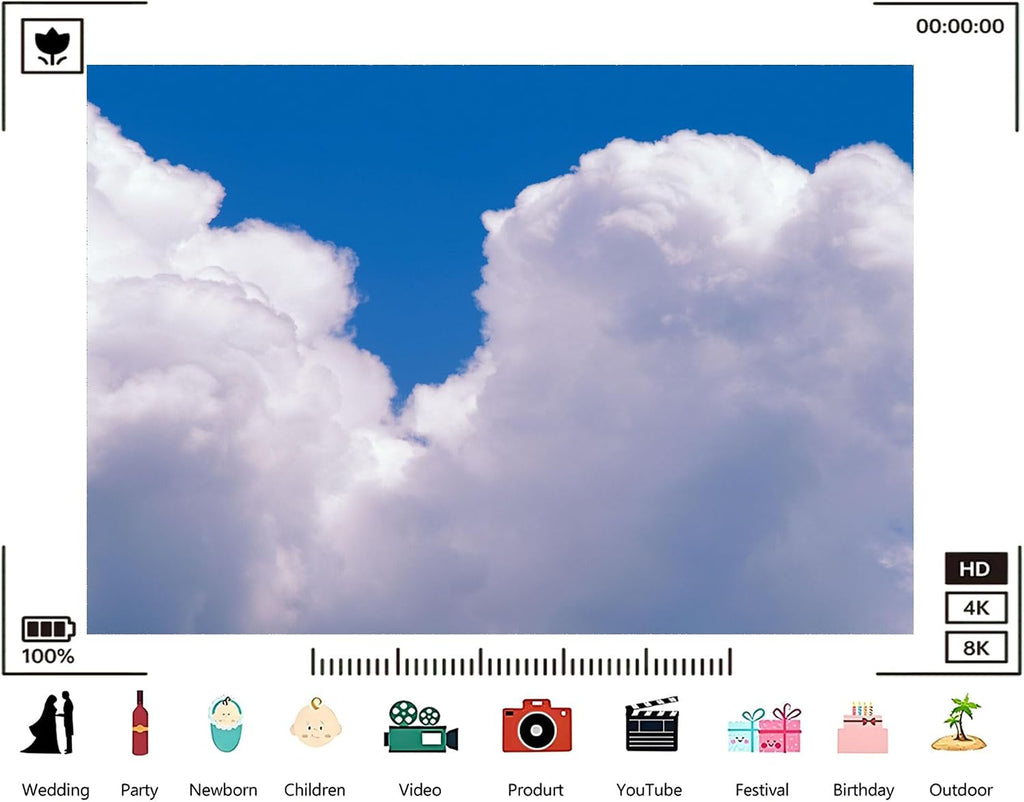 Trykid 20x10ft Blue Sky White Clouds Backdrop Clear Sky Clouds Natural Scenery Birthday Party Decoration Photography Background Newborn Wedding Photo Studio Prop Fabric