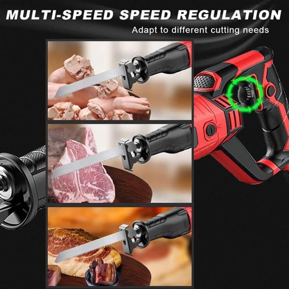 electric reciprocating bone saw electric butchers saw Handheld Reciprocating Saw Battery Powered Multifunctional Reciprocating Saw for Cutting Meat Beef Fish Ribs,D