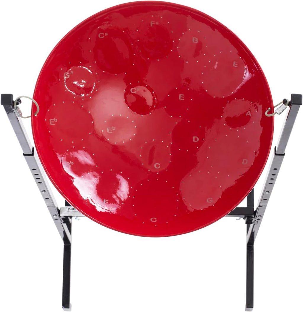 Panland Mini Tenor Steelpan (Steel Drum) Authenthic Intermediate Step to Full Tenor Pan (17 Notes - Chromatic Scale (C5–E6) - RED