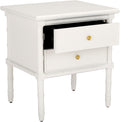 SAFAVIEH Furniture - Niah 2-Drawer Nightstand - White & Gold - Wood - Glam Hardware Design - Ideal for Bedroom, 23'W x 20'D x 25.25'H (NST3501B)