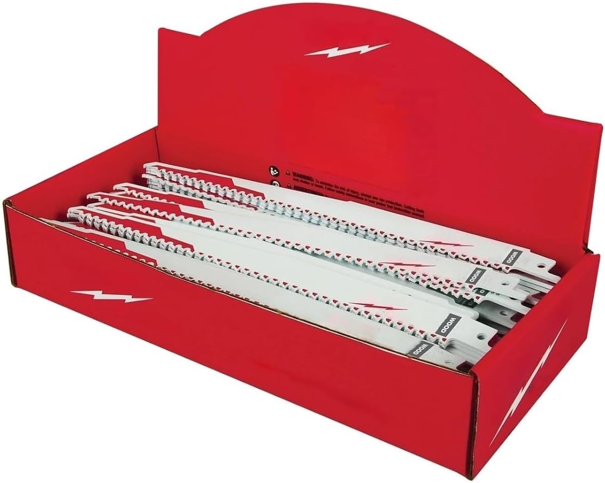 Milwaukee 48-01-7036 Super Sawzall Blade 6 Teeth per Inch 9-Inch Length 100-Pack Bulk