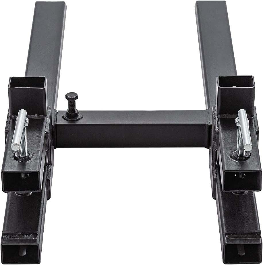 Heavy Duty Clamp on Pallet Forks w/Adjustable Stabilizer Bar -60' 4000lbs Max- Pallet Forks Clamp On for Tractor Bucket (60inch Total Length）