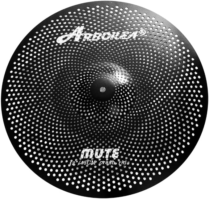Arborea Low Volume Cymbal Pack 8pcs Black Quiet Practice Cymbals for Drums Set 10'/12'Splash/14'Hihats/16'Crash/18'Crash/20'Ride/18'China Silent Cymbal with Cymbal Bag