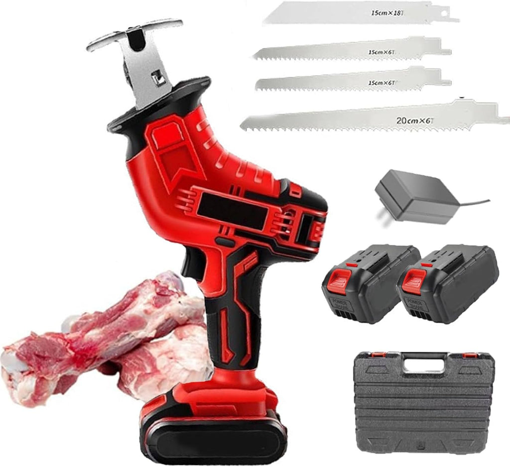 Cordless Saber Saw, 6000mah Electric Reciprocating Saw,18v Electric Saber Saw Set- with Safety Latch, Battery-Powered Chainsaw for Cutting Wood/Metal and Plastic