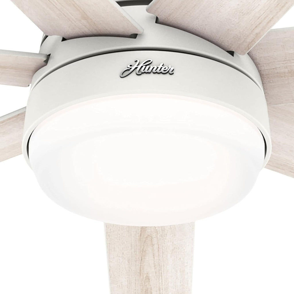 Hunter 60 inch WiFi Phenomenon Matte White Ceiling Fan with LED Light Kit and Wall Control