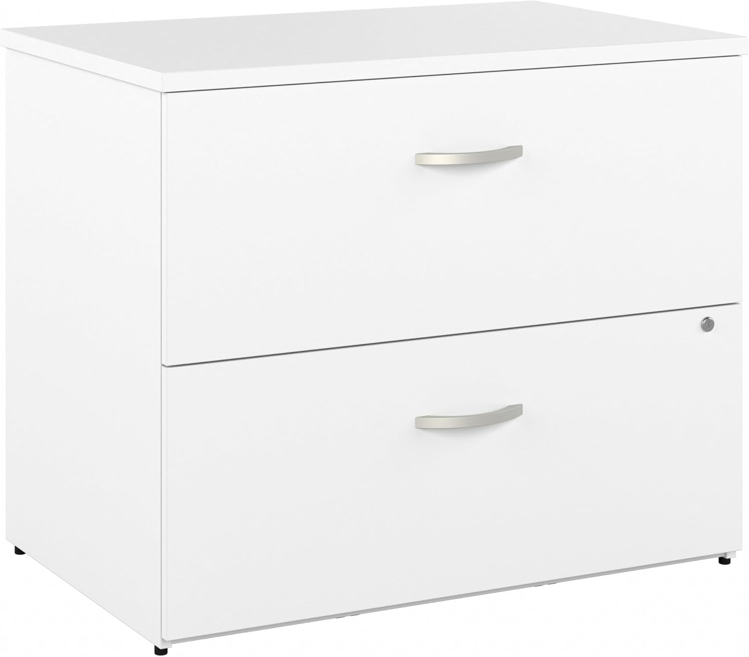 Bush Business Furniture Studio C 2 Drawer Lateral File Cabinet in White - Assembled, Locking Document Storage for Home or Professional Office