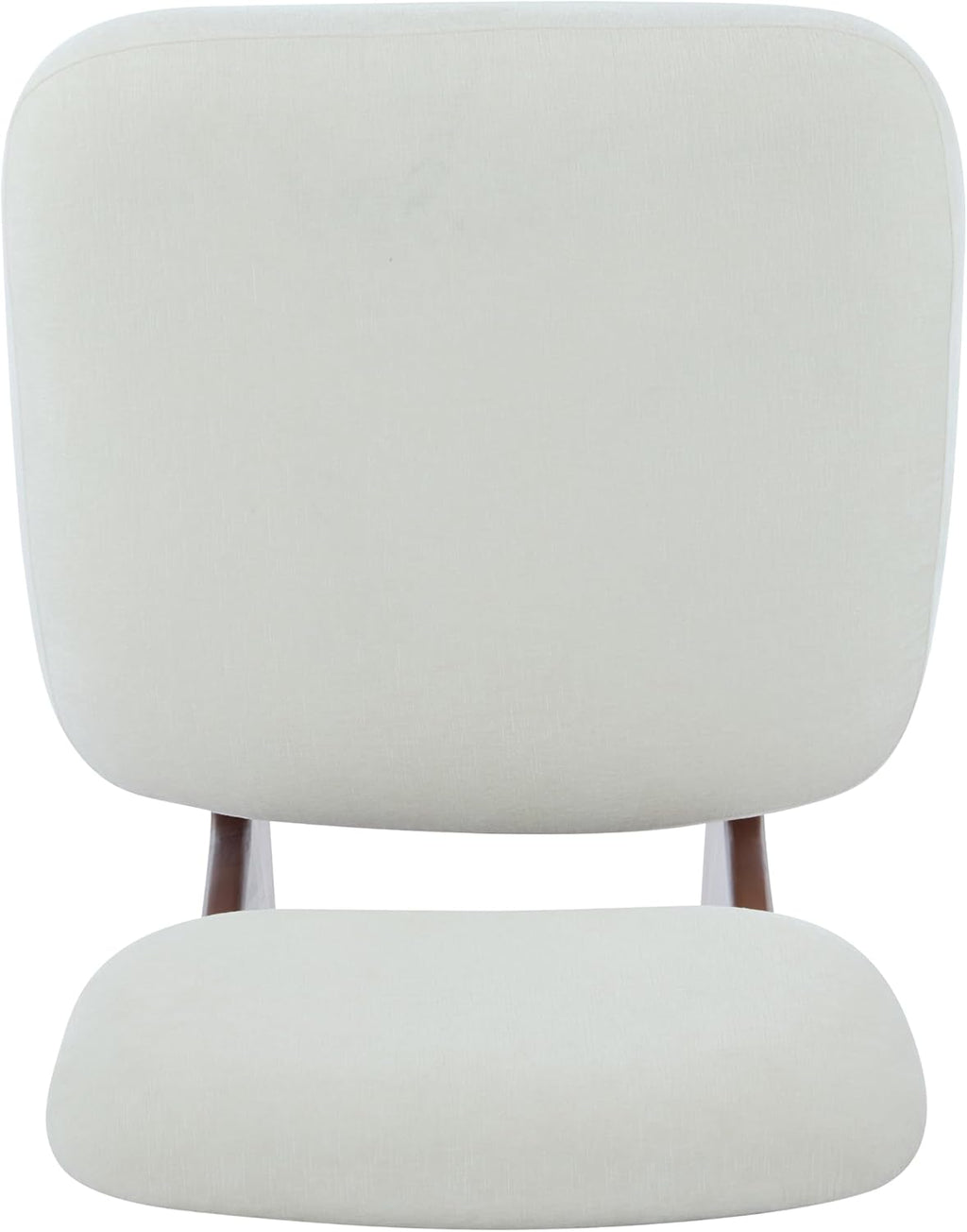 Christopher Knight Home Mores Low Profile Accent Chair Set of 2, Modern Living Room Armless Lounge Chair, Fabric Comfy Reading Chair for Bedroom, Wooden Frame and Thick Padded Seat, White+Walnut