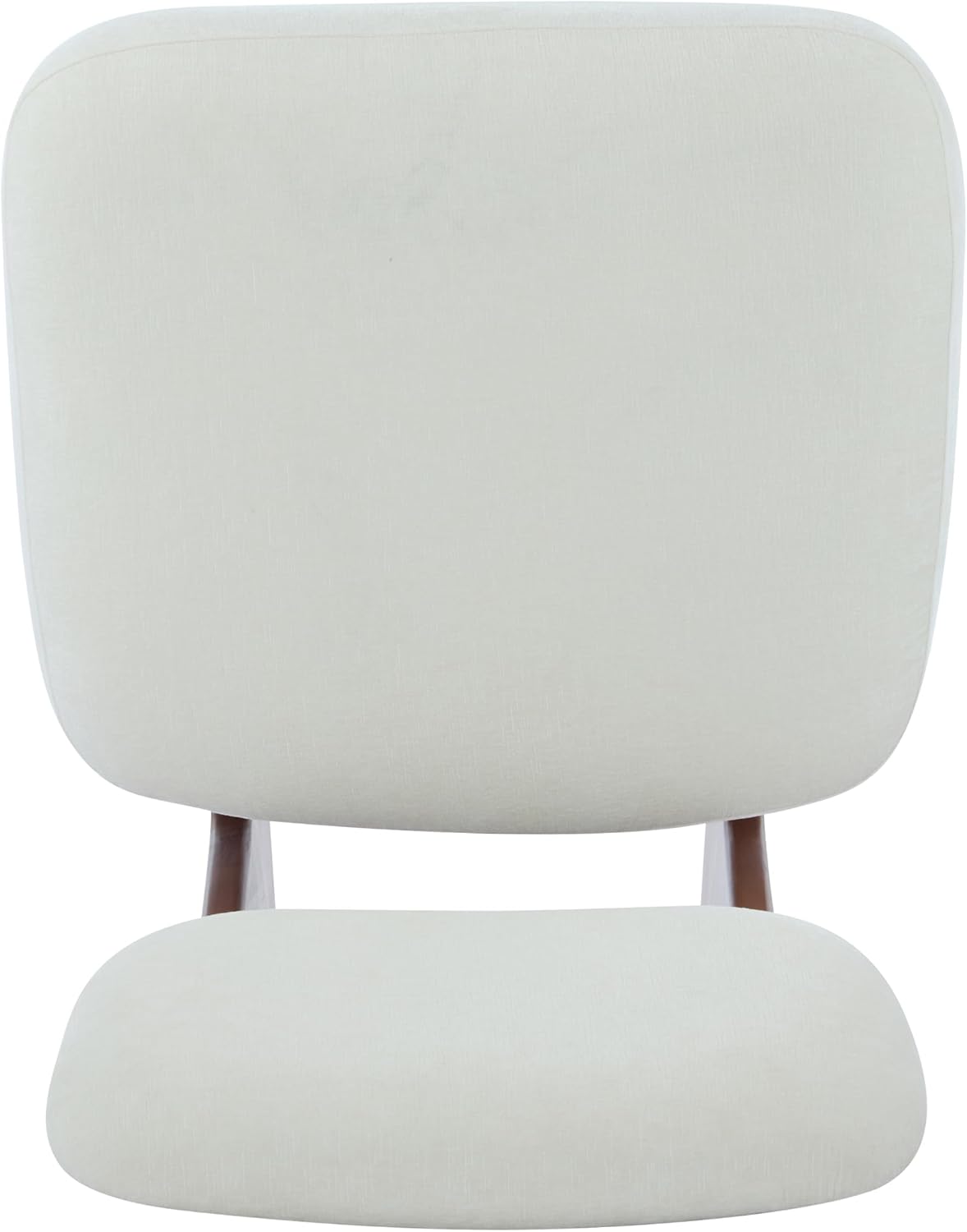 Christopher Knight Home Mores Low Profile Accent Chair Set of 2, Modern Living Room Armless Lounge Chair, Fabric Comfy Reading Chair for Bedroom, Wooden Frame and Thick Padded Seat, White+Walnut