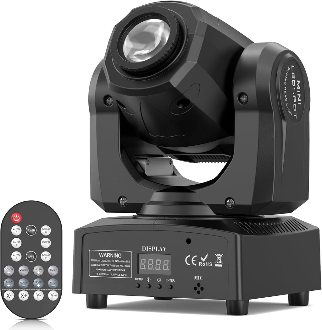U`King 60W LED Moving Head Light with Remote 8 GOBO 8 Pattern Spotlight by DMX Controlled 11 Channel for Disco Club Party Stage Lighting Shows (6PCS)