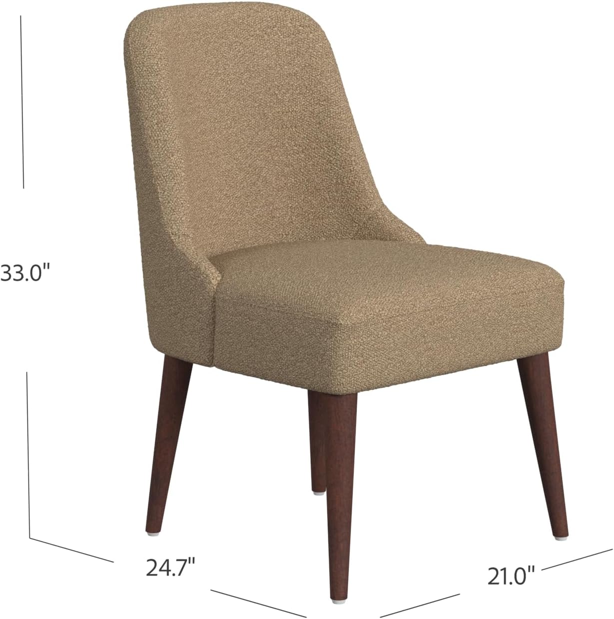 HomePop Hemet Gayle Dining Chair - Brown Boucle (Single Pack)