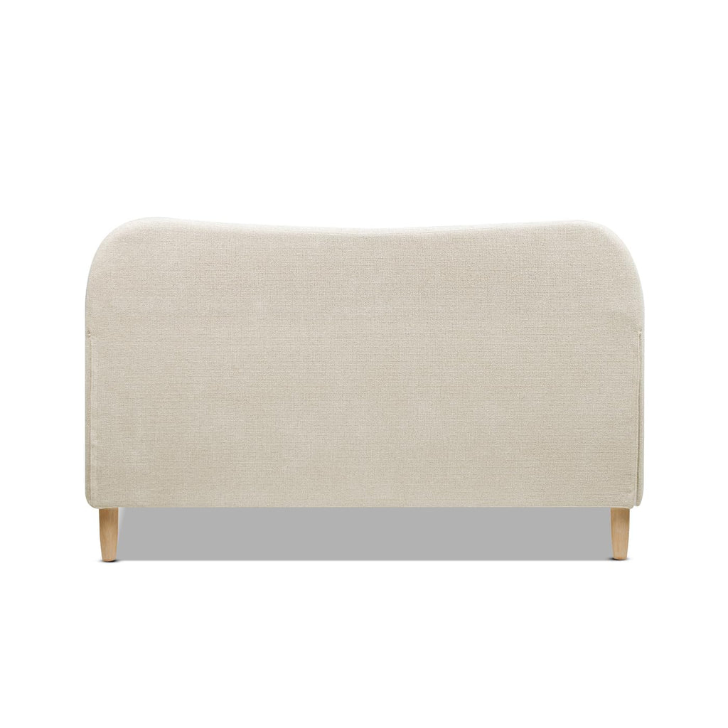 Jennifer Taylor Home Roman Curved Headboard Upholstered Platform Bed, Queen, Oatmeal Light Beige Chenille