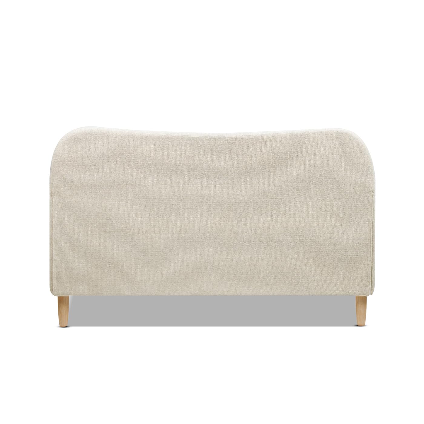 Jennifer Taylor Home Roman Curved Headboard Upholstered Platform Bed, Queen, Oatmeal Light Beige Chenille